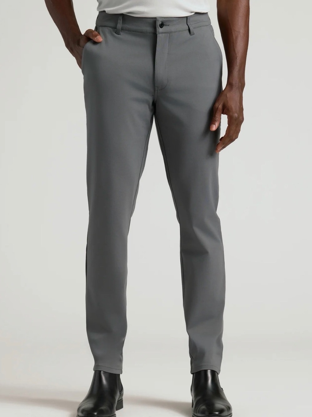 True Classic Slim Tech Trouser in Charcoal Gray